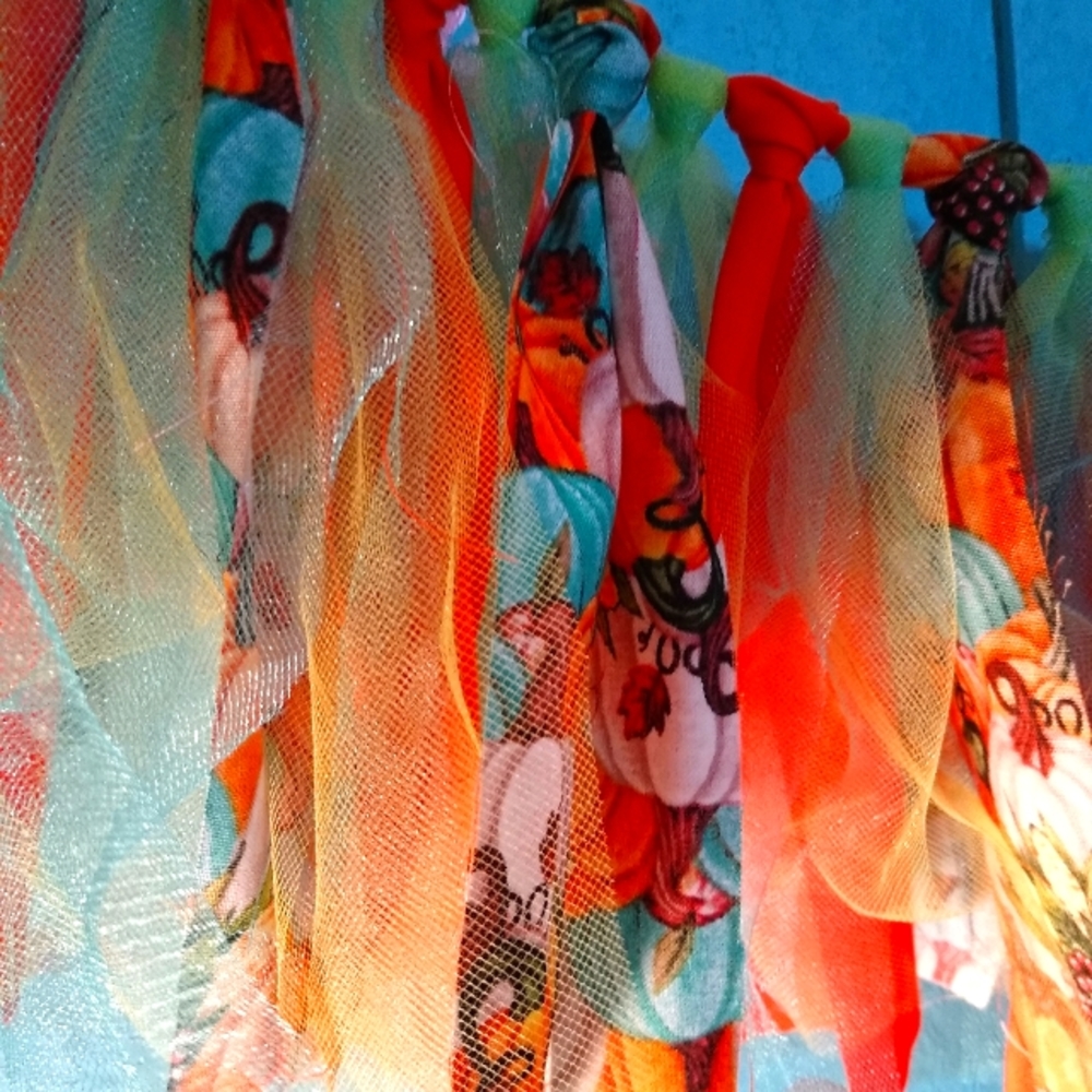 Handmade Fall Pumpkin Fabric Banner